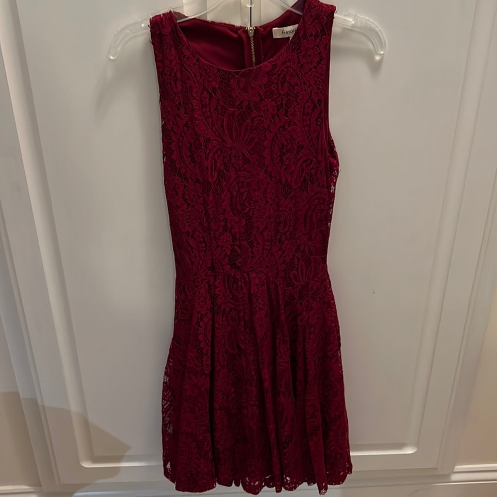 Francesca’s Burgandy Lace Dress Size XS